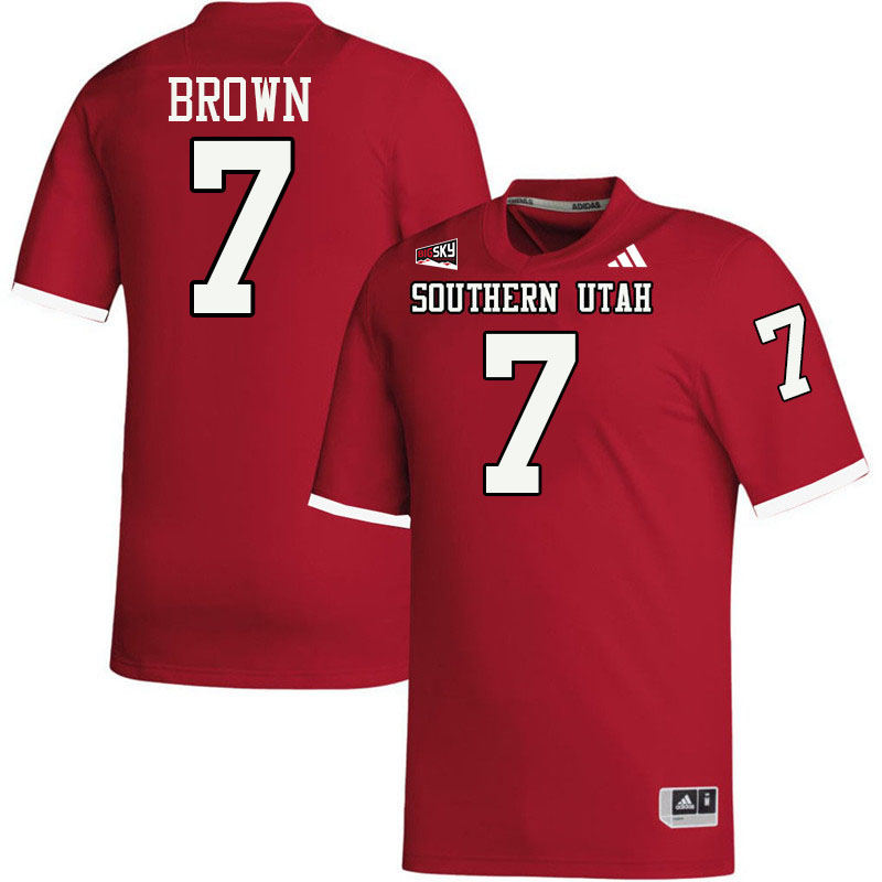 Southern Utah Thunderbirds #7 Lando Brown College Football Jerseys,Uniforms Stitched-Red